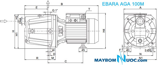 May bom tu moi EBARA AGA 100M
