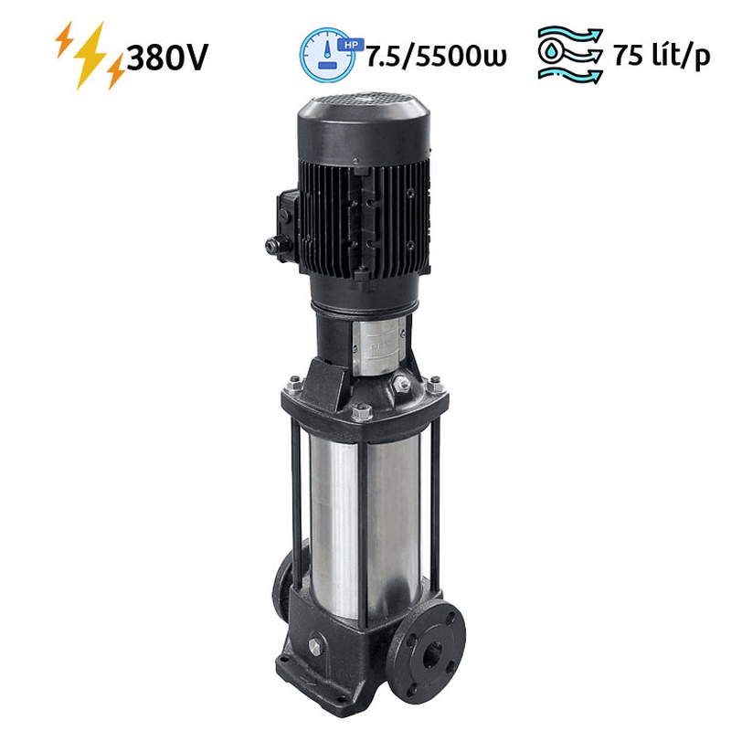 Máy bơm ly tâm trục đứng Ebara EVMS 10 12F5 Q1BEG E/5.5 1 Máy bơm ly tâm trục đứng Ebara EVMS 10 12F5 Q1BEG E/5.5