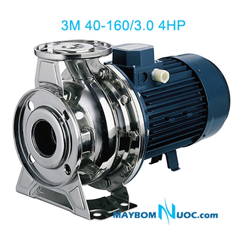 Máy bơm ly tâm trục ngang đầu inox 3M 40-160/3.0 4HP 1 Máy bơm ly tâm trục ngang đầu inox 3M 40-160/3.0 4HP