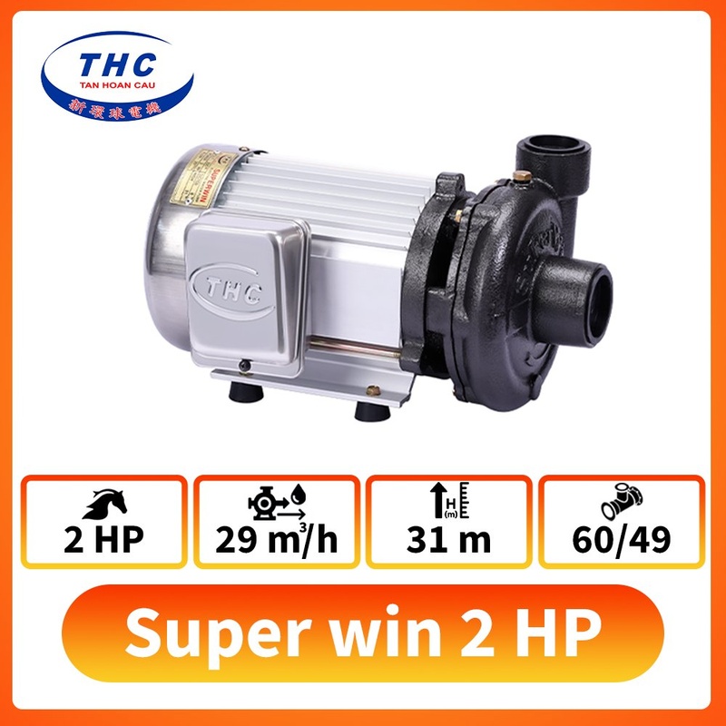 Máy bơm cao áp SuperWin SP-1500-3F hút giếng sâu trục ngang 1 Máy bơm cao áp SuperWin SP-1500-3F