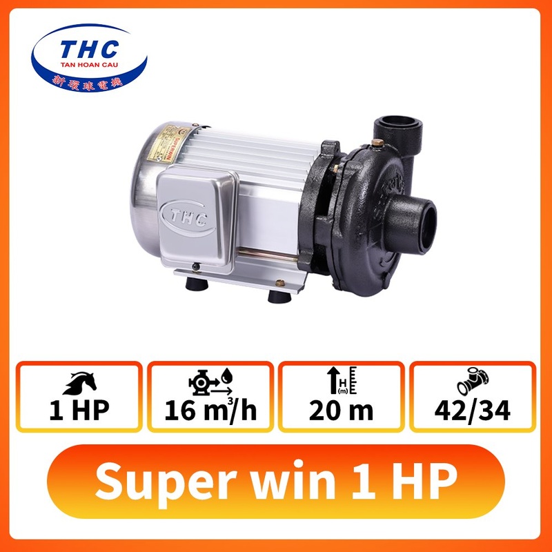 Máy bơm cao áp SuperWin SP-750-3F hút giếng sâu trục ngang 1 Máy bơm cao áp SuperWin SP-750-3F
