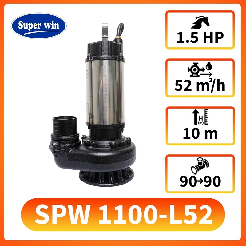 Máy bơm chìm thoát nước siêu tốc SuperWin SPW-1100-L52 1 Máy bơm chìm SuperWin SPW 1100-L52