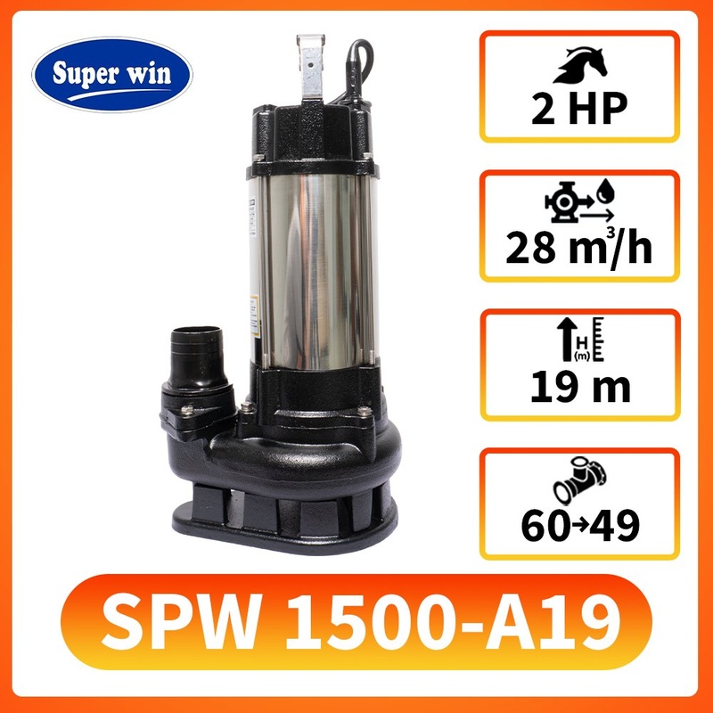 Máy bơm chìm áp lực cánh gang SuperWin SPW-1500-A19 1 Máy bơm chìm SuperWin SPW 1500-A19